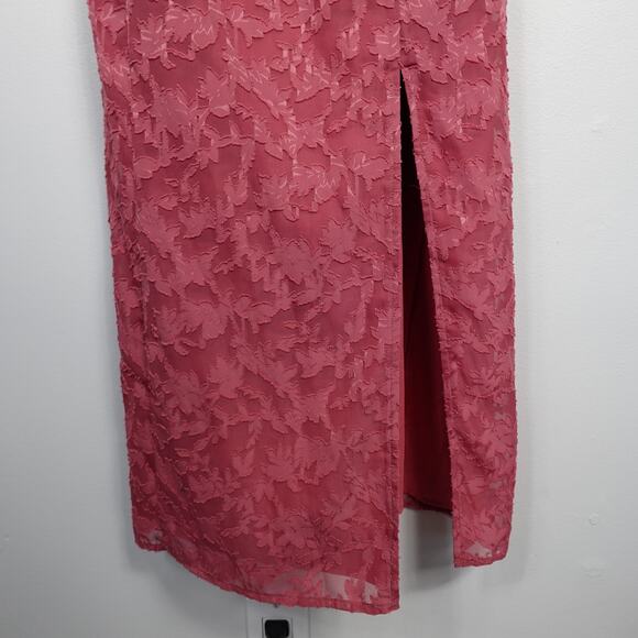 Vici Lisbeth Mauve Pink Tie Strap Slit Midi Dress Size Large - Picture 8 of 11